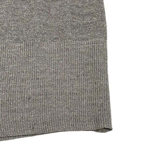 Loft crew neck metallic silver lightweight wool blend sweater size L - Picture 11 of 15